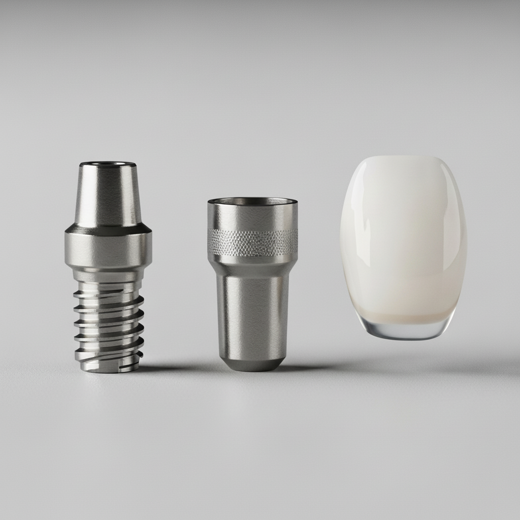 Dental Implant Cost Per Tooth is influenced by the fixture, abutment, and final crown