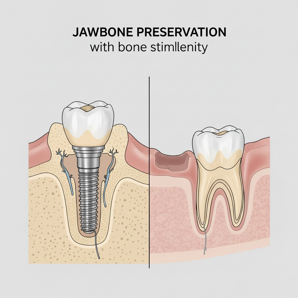 How Dental Implants Prevent Jawbone Atrophy Dental Implants Cost is influenced by long-term health benefits like preserving the jawbone