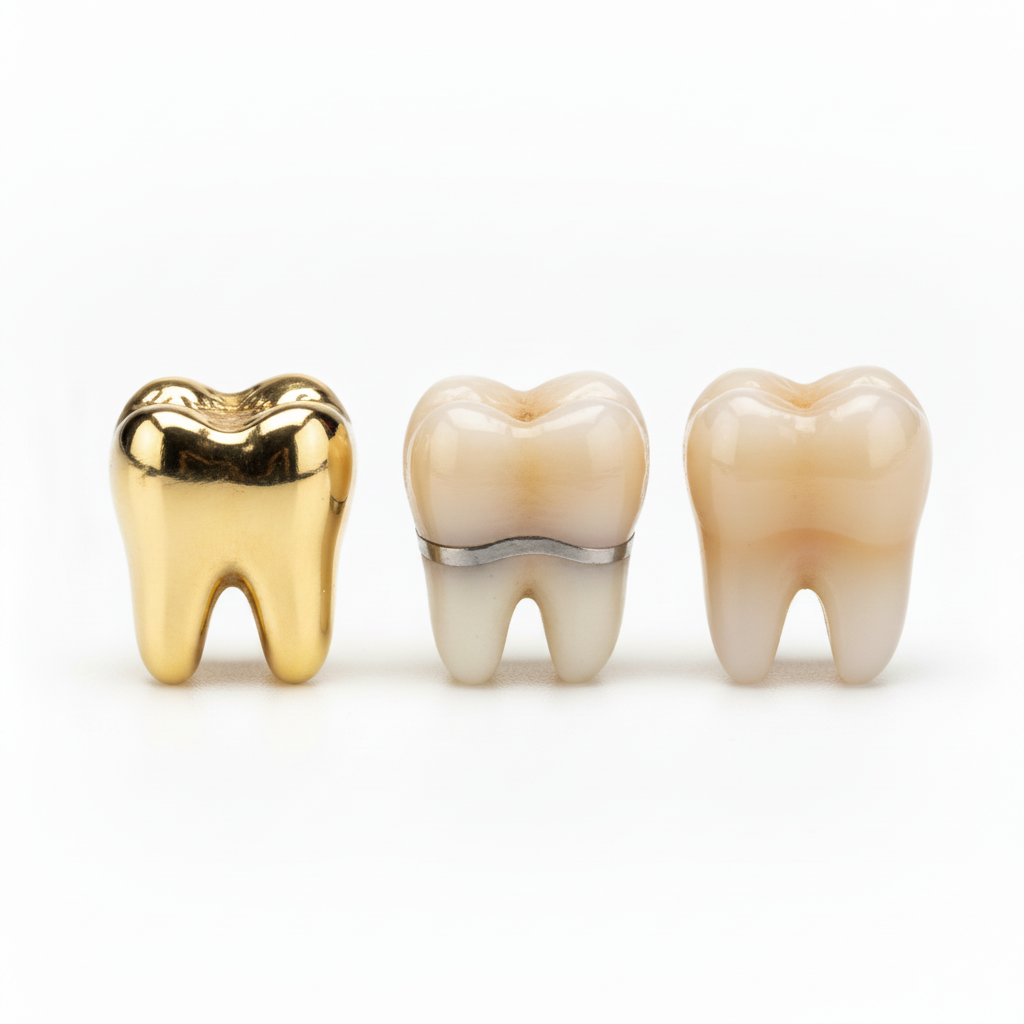 Dental Crown Cost UK, influenced by varied materials like metal, PFM, and all-ceramic crowns.