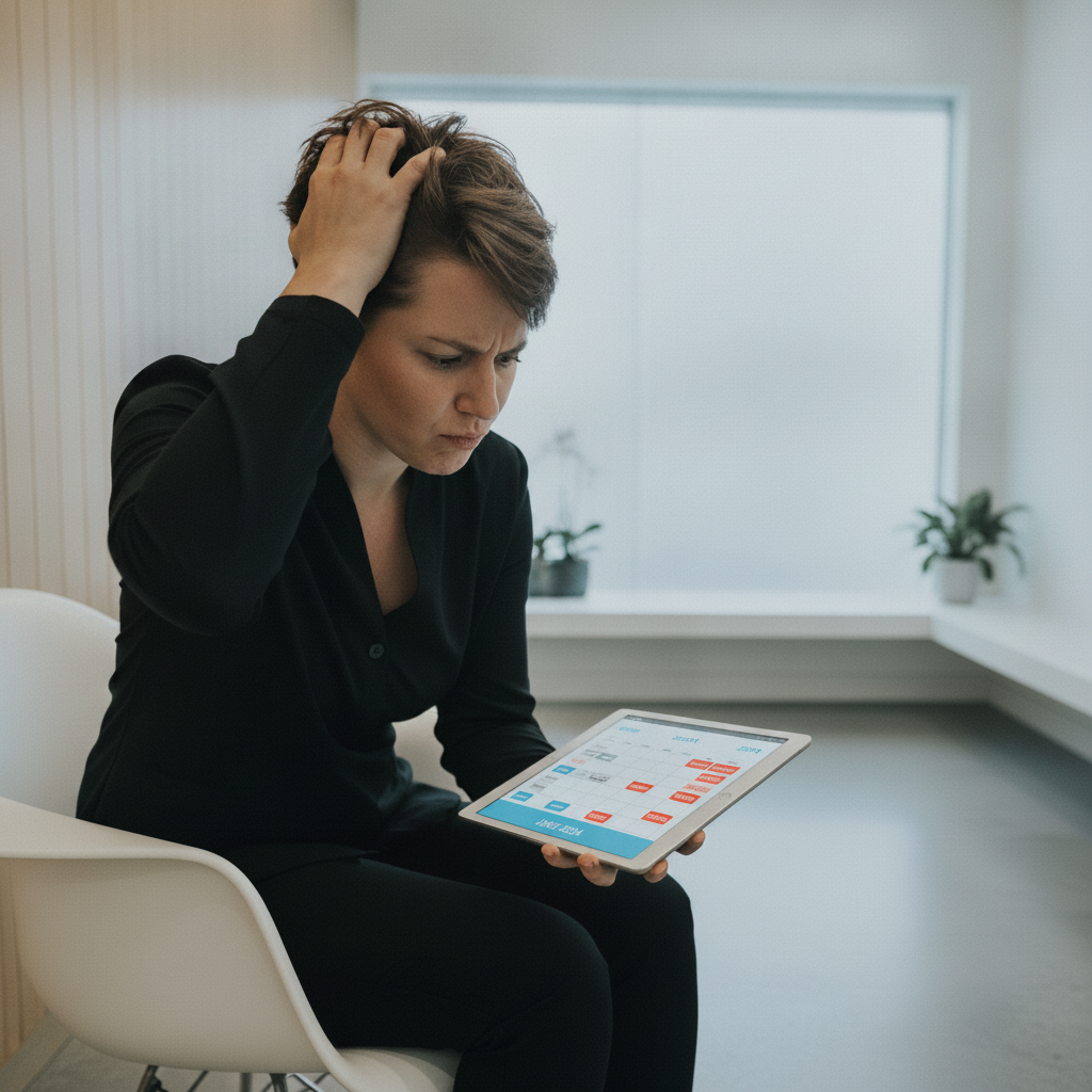 Dental appointment booking difficulties illustrated. NHS Dentists Good Quality, but patients often face challenges with appointment availability and long waiting lists.