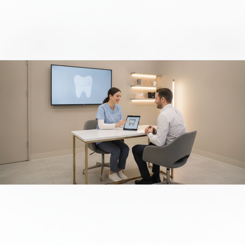 Veneers UK: The initial consultation helps dentists assess oral health and discuss patient aesthetic aspirations.